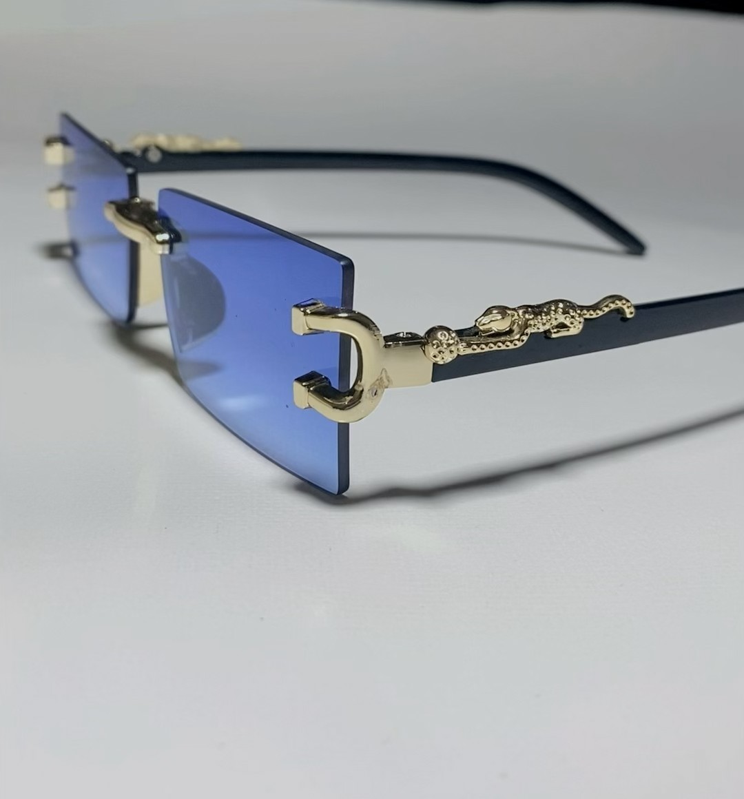 Elite Rimless Blue Lens Sunglasses