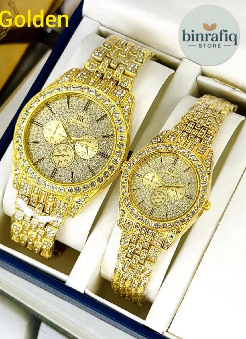 Premium Gold Chronograph Couple Set