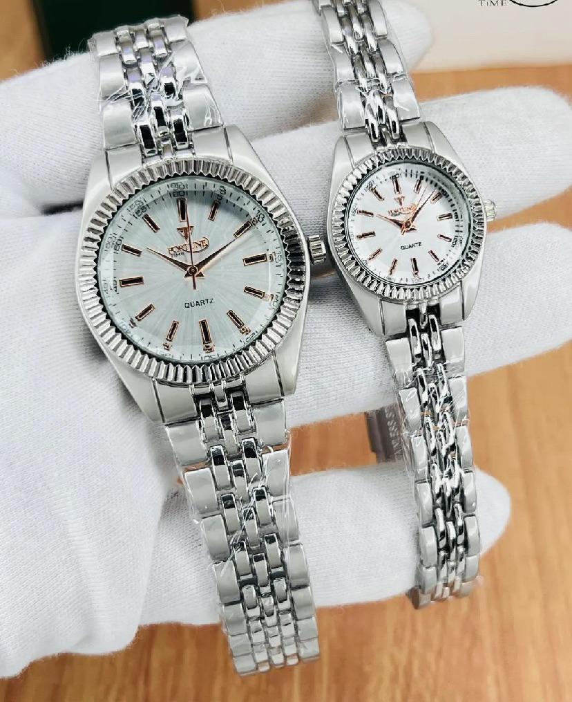 Silver Classic Couple Watch Set
